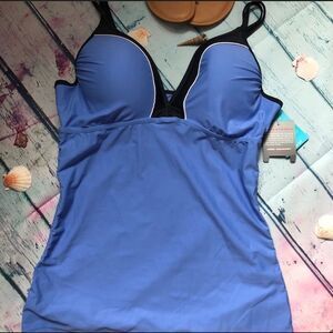 NWT Plus Size Free Country Ruched Swim Tankini Top